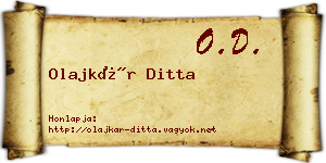Olajkár Ditta névjegykártya